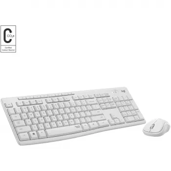 Logitech MK295 Silent Keyboard & Mouse Set, White, Wireless via USB-Receiver, Swiss, 920-009872