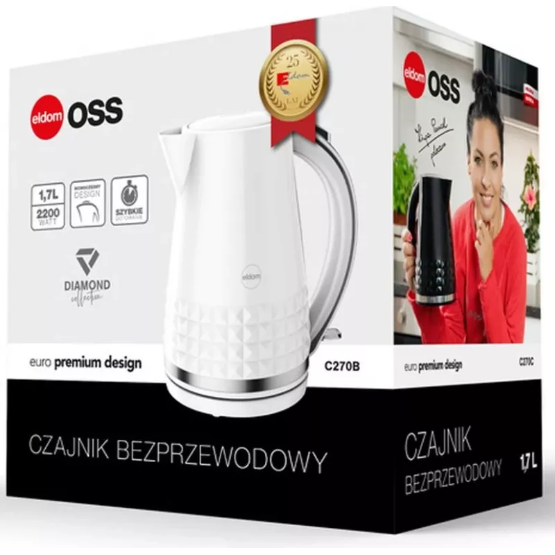 ELDOM C270B electric kettle 1.7 L 2150 W