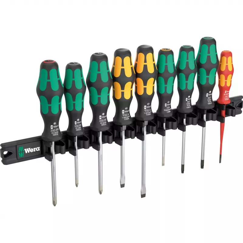Wera 9650 magnetic rail Kraftform screwdriver set, 9 pieces (05051012001)