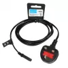 Power cable IBOX Euro 2-pin 1.8 m with UK plug VDE, IEC C7, black, copper conductor