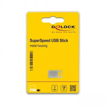USB Flash Drive DeLOCK 128GB USB Type-A 3.2 Gen 1 Metal Housing