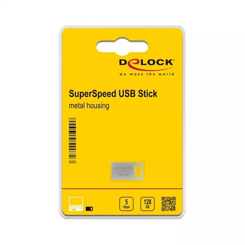 USB Flash Drive DeLOCK 128GB USB Type-A 3.2 Gen 1 Metal Housing