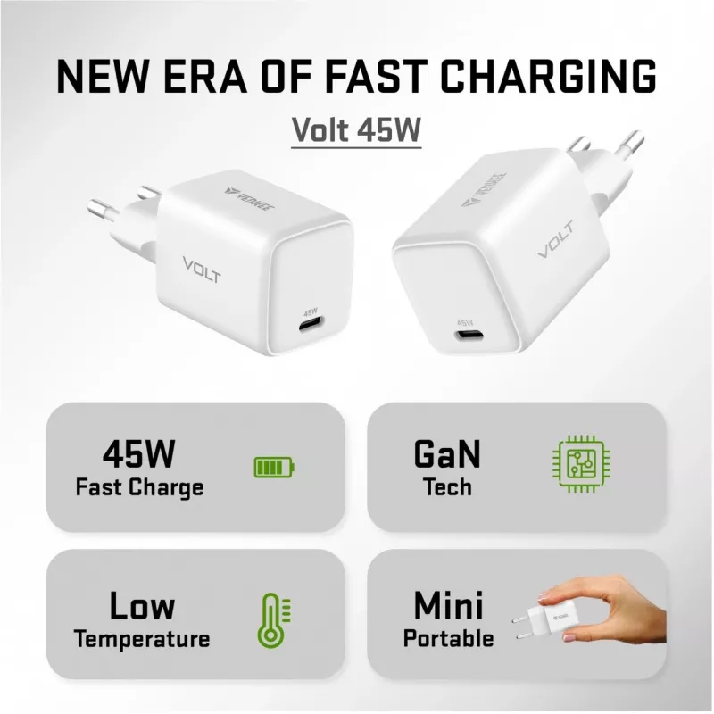 USB-C Charger YENKEE G45 VOLT 45W Power Delivery 3.0, 3A output