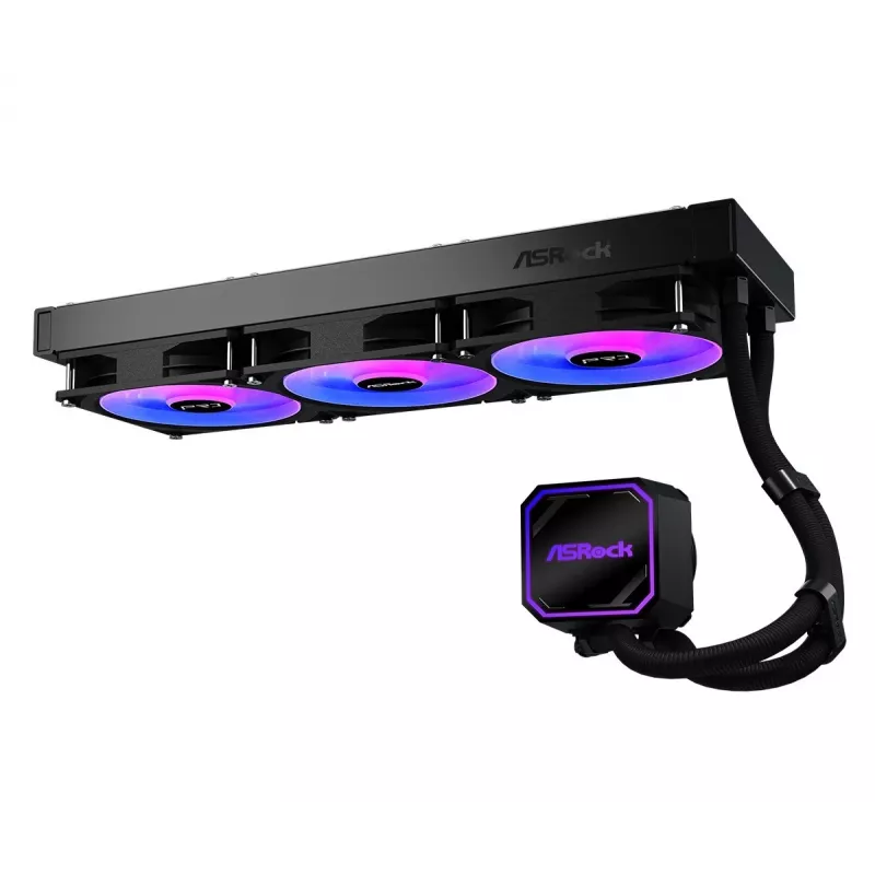 CPU cooler ASROCK Pro 360 ARGB Black — ASROCK model 90-APRA36-BAAGA6, 360mm AIO liquid cooler, ARGB lighting