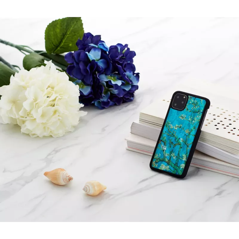 Protective smartphone case iKins for iPhone 11 Pro Max — Almond Blossom Black