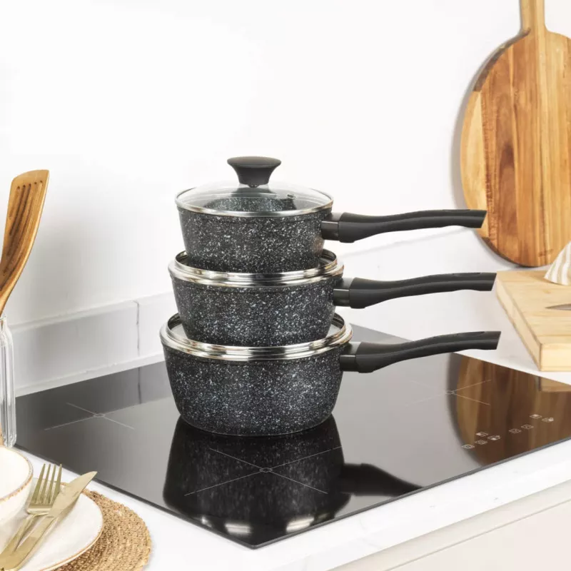 Boiling set Salter BW11460BRMFOB 3 pcs Aluminium Black