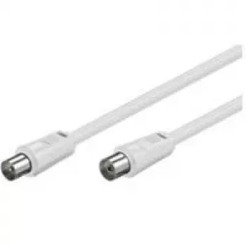 Wentronic Goobay Antenna Connection Cable, 100% Shielded, White, 5 m - Coax Plug Koax-Socket (50720)