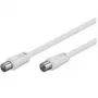 Wentronic Goobay Antenna Connection Cable, 100% Shielded, White, 5 m - Coax Plug Koax-Socket (50720)