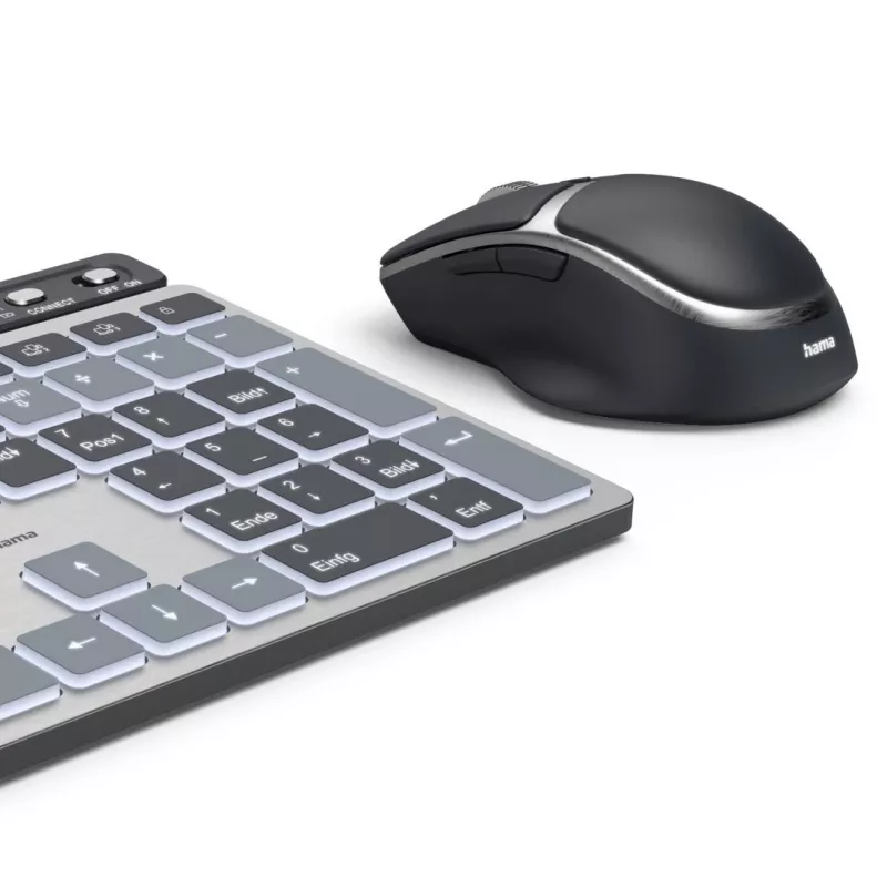 Wireless multi-device keyboard and mouse set HAMA WKM-750 — black, wireless connectivity