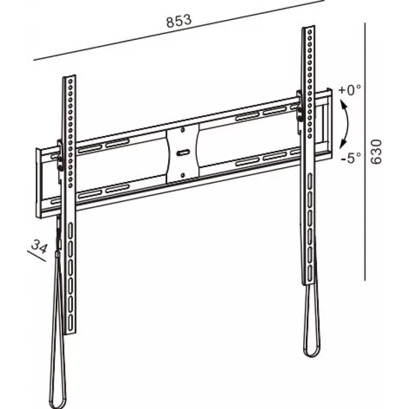 TV wall mount TB TB-851E for TVs up to 100 inch (max 65 kg), VESA 800×600