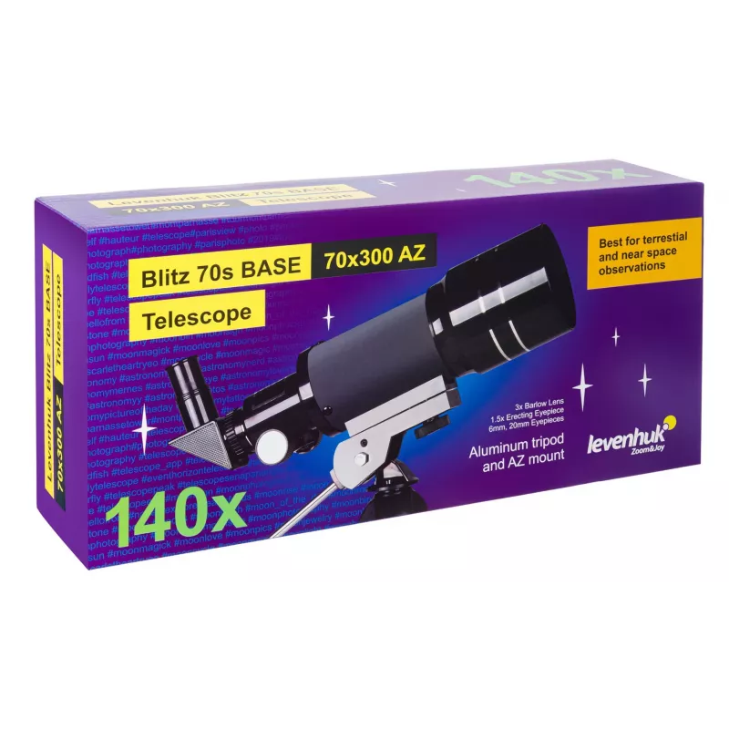 Levenhuk Blitz 70s Base Refractor 140x Grey