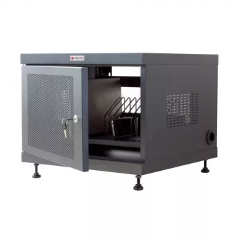 Rack shelf TECHLY 367652 cable organizer with 3M adhesive mounting, steel, 550×550×410 mm, black