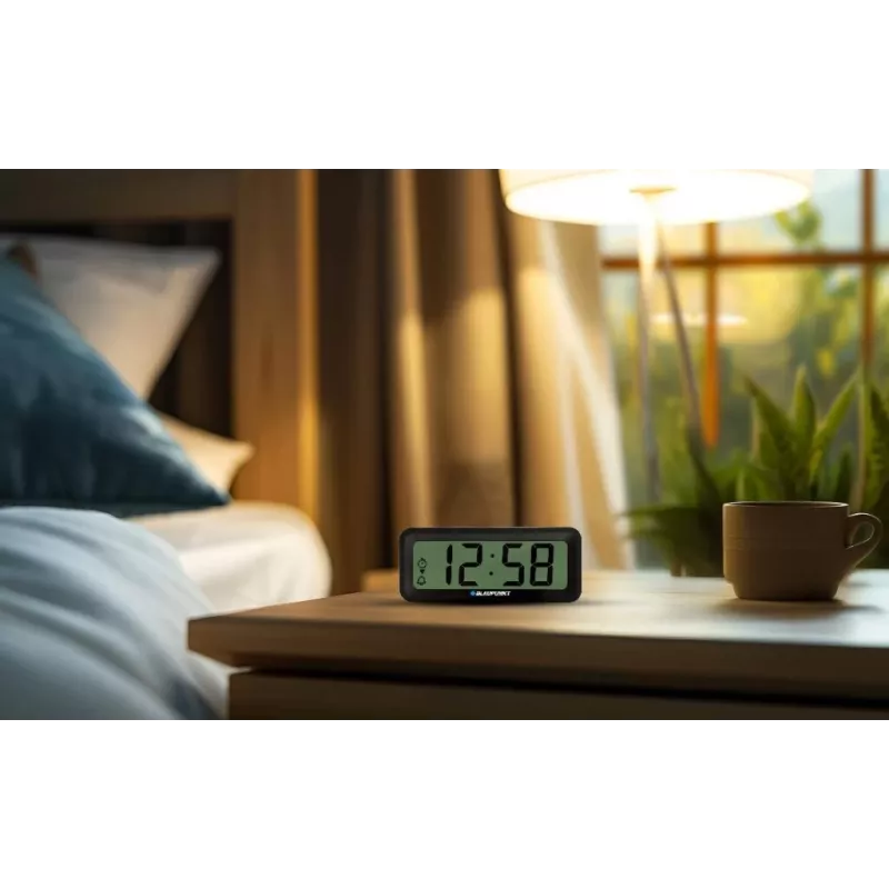 Alarm clock BLAUPUNKT CL04WH multifunction watch, white — thermometer, calendar, snooze, 88×37×21 mm