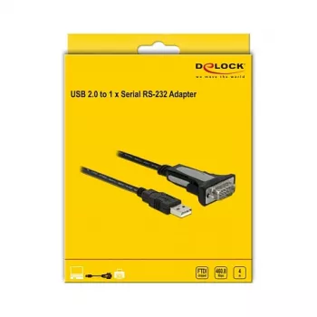 USB 2.0 Type-A to 1 x serial RS-232 DB9 4 m DeLOCK 66323