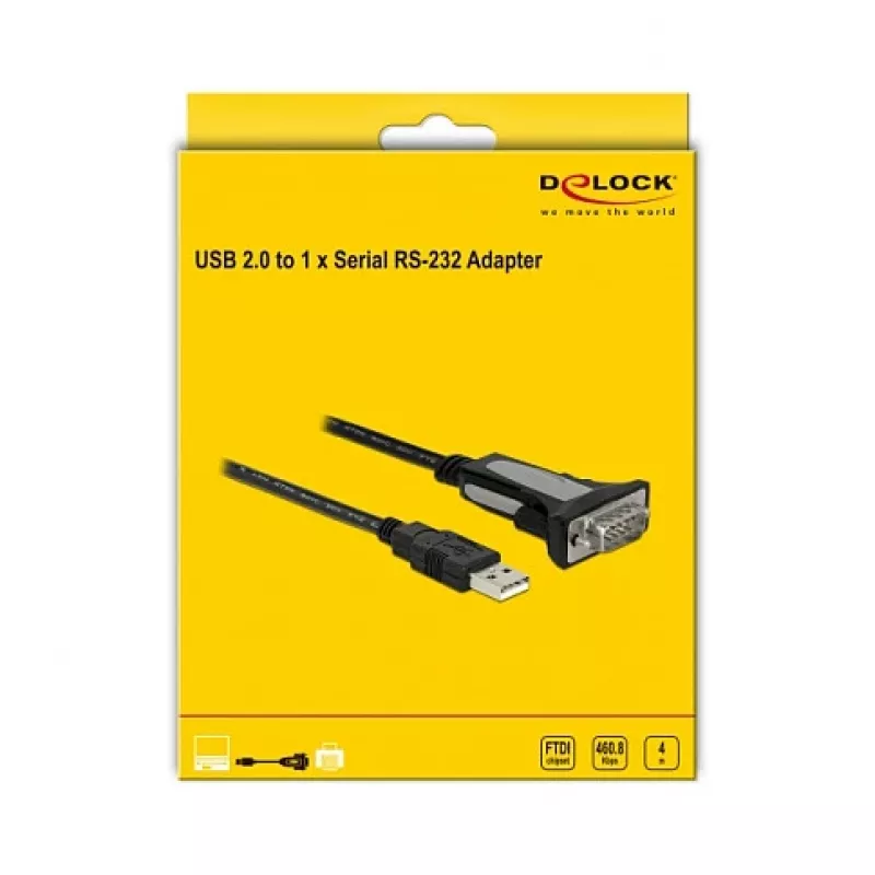 USB 2.0 Type-A to 1 x serial RS-232 DB9 4 m DeLOCK 66323