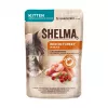 Wet cat food SHELMA Kitten Salmon & Turkey in Sauce 4×85 g pouch, grain-free, complete feed