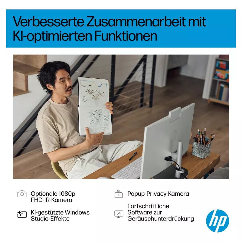 HP All-in-One PC (Complete Solution) 27-ct2073ng AMD Ryzen AI 7-350 512GBSSD 16GB White (27-ct2073ng)