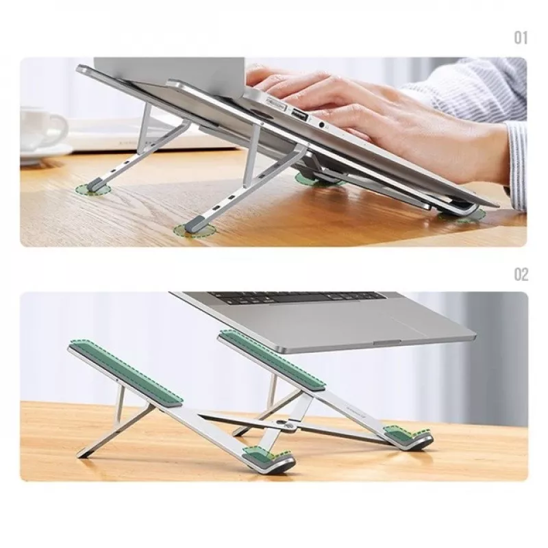 Laptop stand UGREEN LP451 adjustable aluminium alloy for 8–17 inch laptops, 5 positions, silver