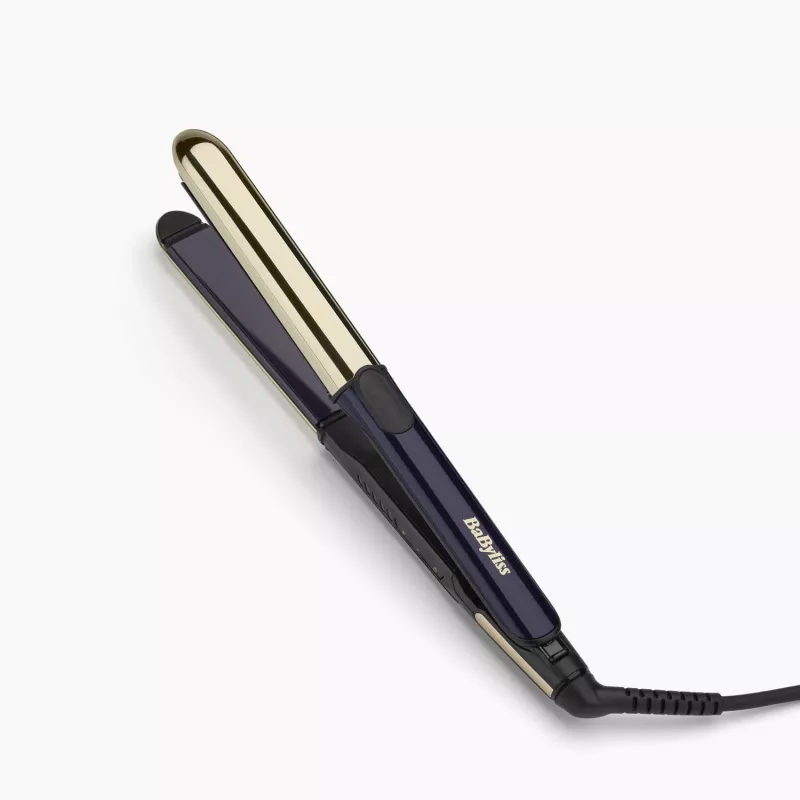 Hair Straightening Iron BABYLISS ST484E — Ceramic Plates, Warm Technology, 230V, 3.3m Cord, Black/Gold