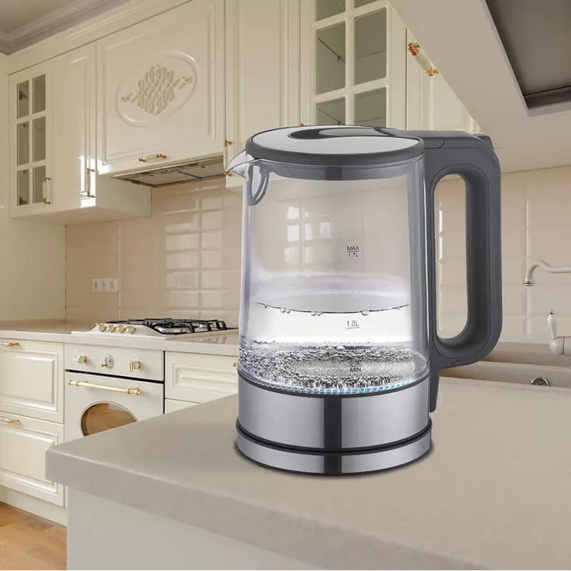 Electric kettle Maestro MR-053 1.7 L 2200 W Glass housing Black with water level indicator