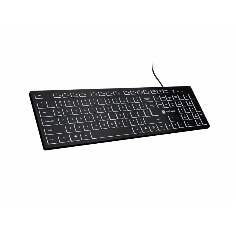 Wired keyboard NATEC HERRING GLOW US layout with white backlight