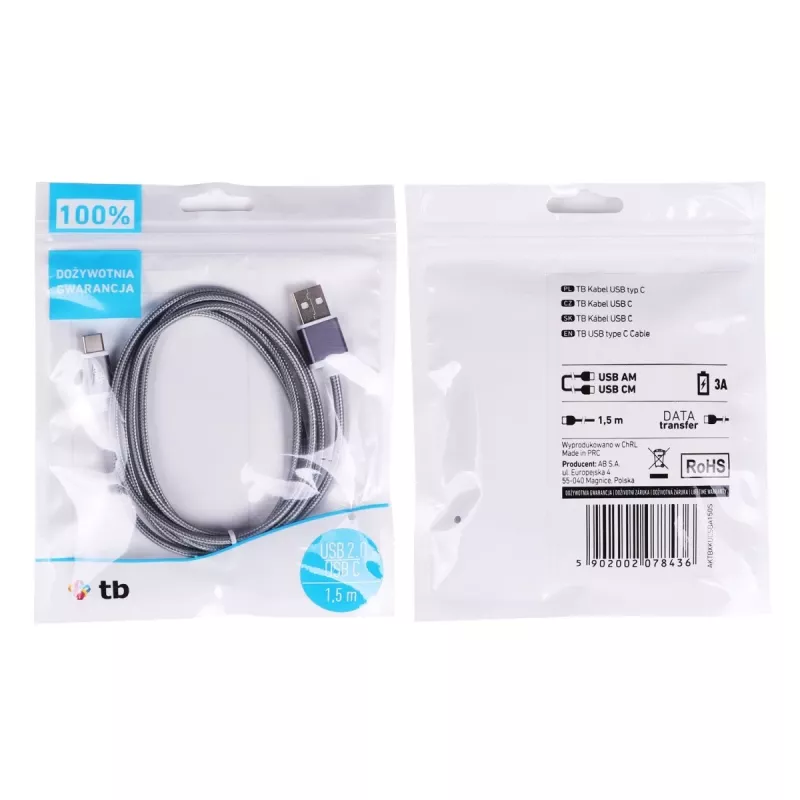 TB USB - USB C-Cable 1,5 Grey (AKTBXKUCSBA150S)