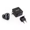 Unitek P1117B USB-C PD 65W Universal Mobile Charger, 2x USB‑C PD + 1x USB‑A, Black