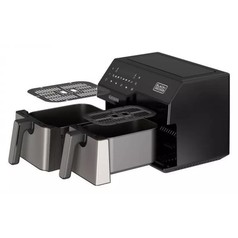 Hot air fryer Black & Decker BXAF9000E Dual Basket 9 L, 2500 W, 80–200 °C, 2 baskets, 8 programs