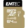 EMTEC Gold+ - Flash Memory Card (SD-Adapter inbegriffen) - 64GB - Class 10 - microSD - Gold (ECMSDM64GXC10GP)
