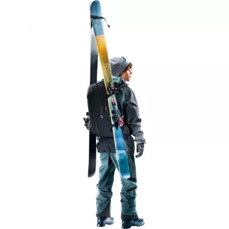 Backpack DEUTER Freerider Pro 34+ — technical freeride ski touring pack, 34 L, black, helmet holder, hipbelt