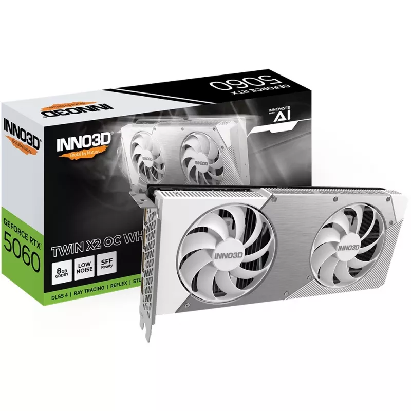 Graphics card Inno3D GeForce RTX 5060 Twin X2 OC — 8 GB GDDR7, 128-bit, PCIe 5.0, 2280 MHz
