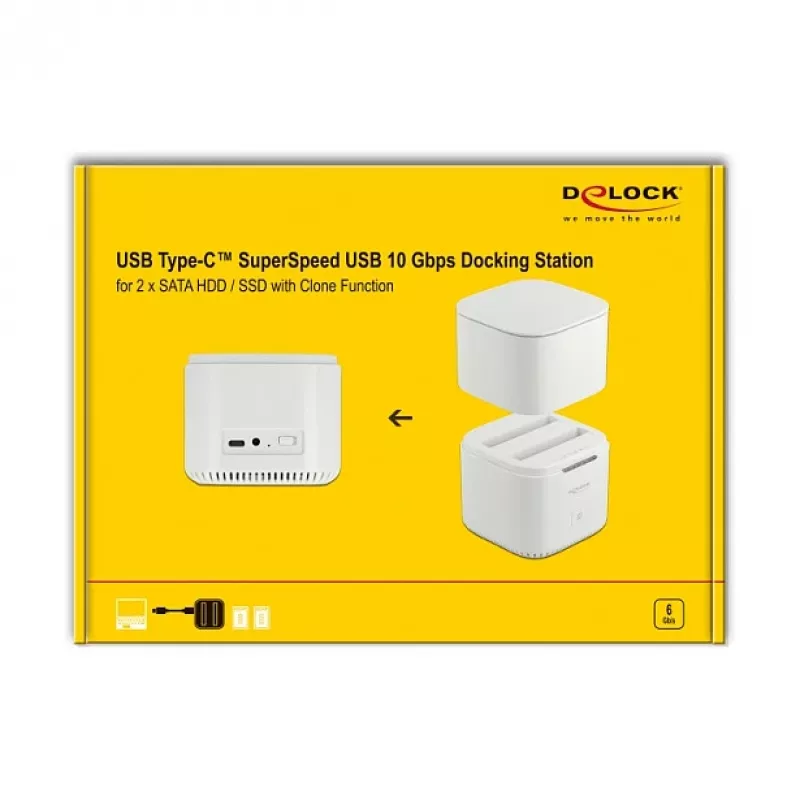 Docking Station DeLOCK USB Type-C™ 3.2 for 2 x 2.5 inch SATA HDD/SSD