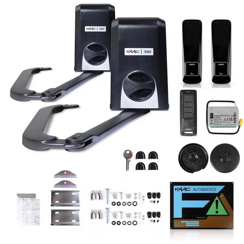 Gate automation set FAAC 392 24V for dual-winged gates up to 5 m total width