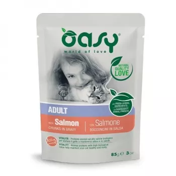 Oasy Chunks in gravy Adult Salmon 85gr