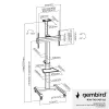 Floor TV stand Gembird TVS-70T-02 for 37 inch–70 inch screens, max 70 kg, VESA 200x200–600x400, tilt ±5°/−12°, height adjustable, caster wheels, cable management