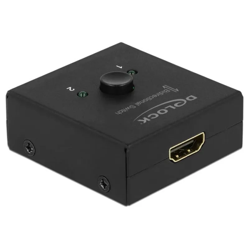 DeLock HDMI 2 - 1 bidirectional 4K 60 Hz compact - Retail Box - Video/Audio-Switch - 2 x HDMI - Desktop (64072)