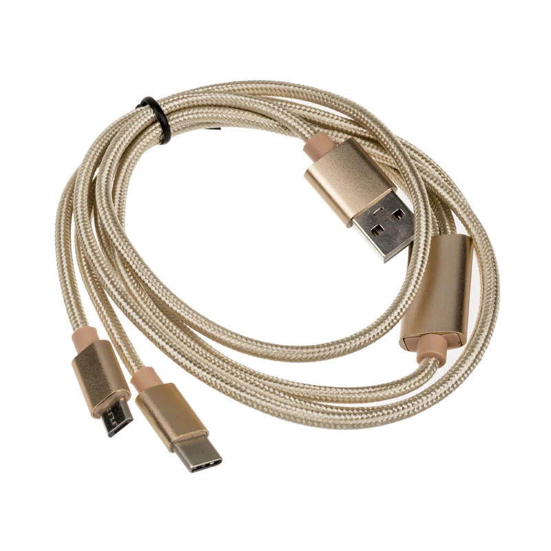 Akasa AK-CBUB42-12GL USB Cable 1,2 m USB 2.0 USB A USB C/Micro-USB B Gold (AK-CBUB42-12GL)