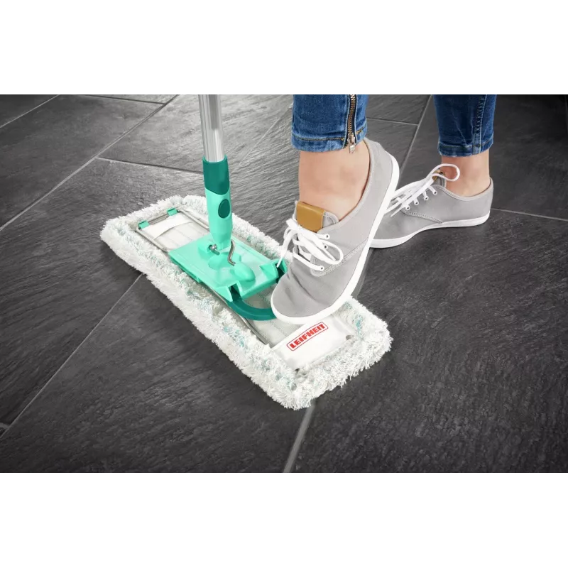Flat mop Leifheit Profi XL cotton plus — 420 mm width, 360° rotating head, cotton/fiber, aluminium handle