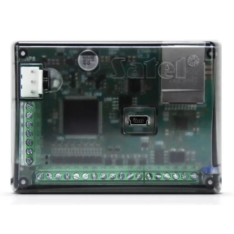 Notification module SATEL ETHM-A for security alarm systems, 12 V, 80 mA, 83×26×60 mm