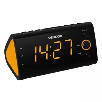 Clock Radio SENCOR SRC 170 — PLL FM clock radio, 1.2 inch LED, dual alarm, indoor temperature, battery backup