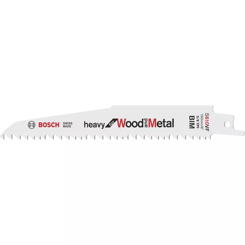 Bosch S 610 DF Heavy for Wood and Metal Reciprocating Saw Blades, 150 mm, 5 pcs