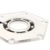 Mounting kit BitsPower Hexagon BP-WTHU-RGB — acrylic transparent, 91.4×80×6.5 mm