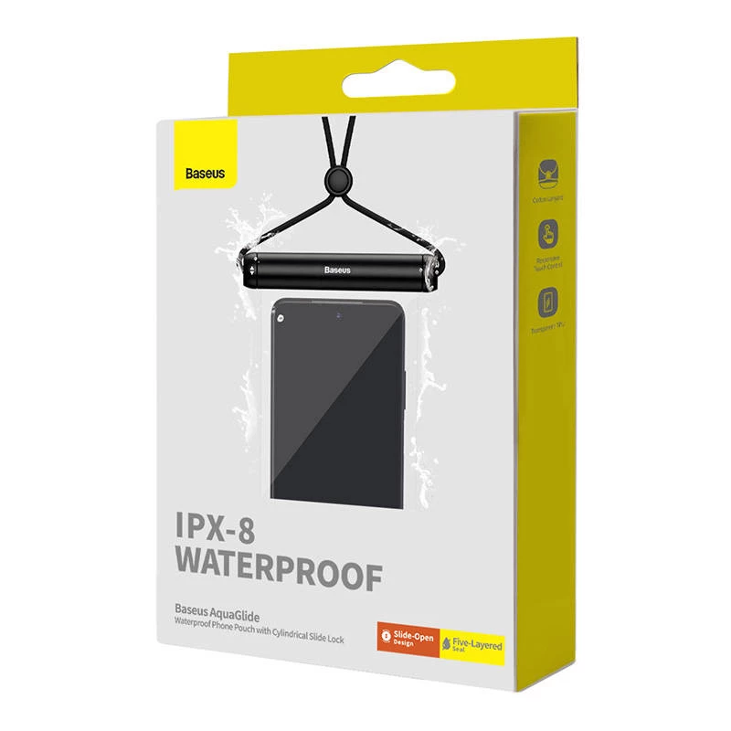 Waterproof phone case Baseus AquaGlide cylindrical slide lock, black
