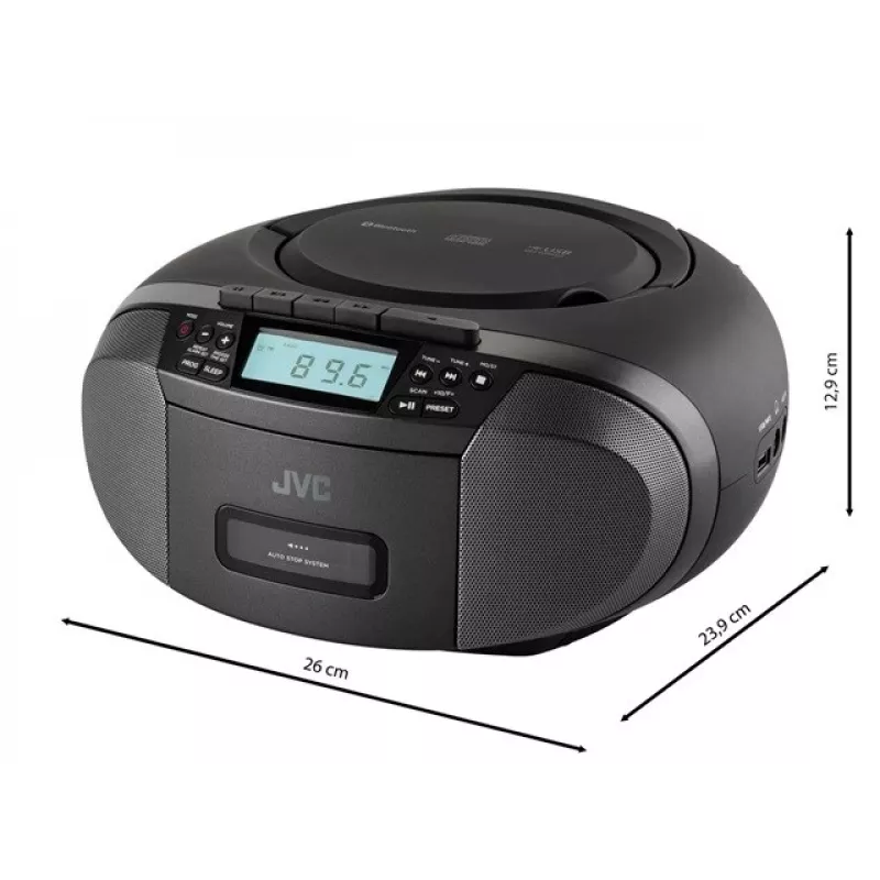 Radio player JVC RC-E444B Black with CD player and FM tuner