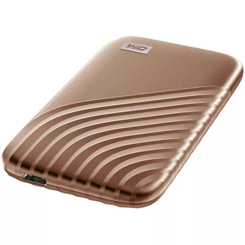 WD My Passport SSD WDBAGF0010BGD - SSD - verschlüsselt - 1 TB - extern (tragbar) - USB 3.2 Gen 2 (USB-C Steckverbinder) - 256-Bit-AES - Gold