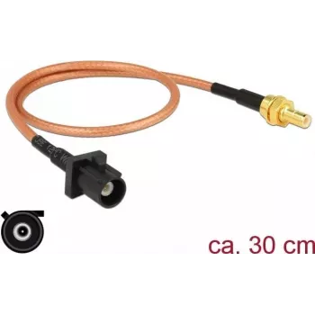 Coaxial Cable DeLOCK 89676 RG-316 0.3 m FAKRA A SMB Black Brown Gold