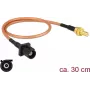 Coaxial Cable DeLOCK 89676 RG-316 0.3 m FAKRA A SMB Black Brown Gold