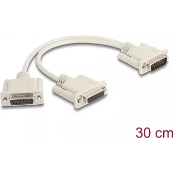 DeLOCK 65833 Serial Cable Beige 0.3 m DB-15 2 x DB-15