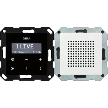 Radio clock Gira Clock 228027 Digital FM 87.5–107.9 MHz, digital tuner, wall/desk mount