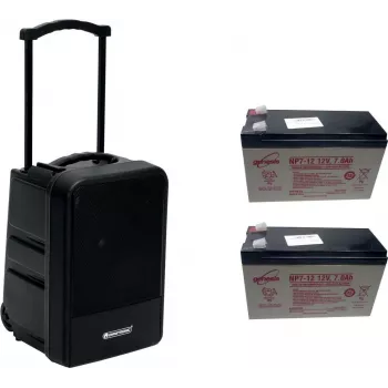 Portable Wireless PA System Omnitronic MOM-10BT4 with Bluetooth, 2x Rechargeable Battery